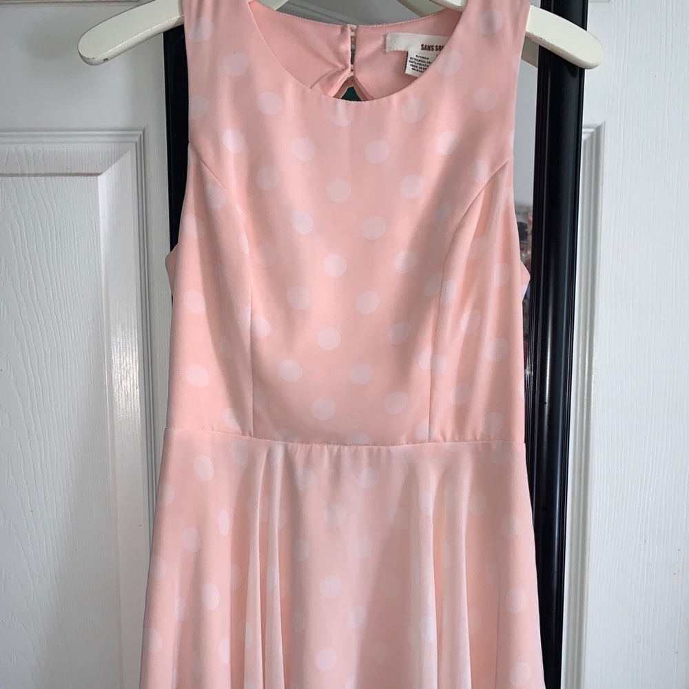 Peach Polka Dot Dress w/ Back Out